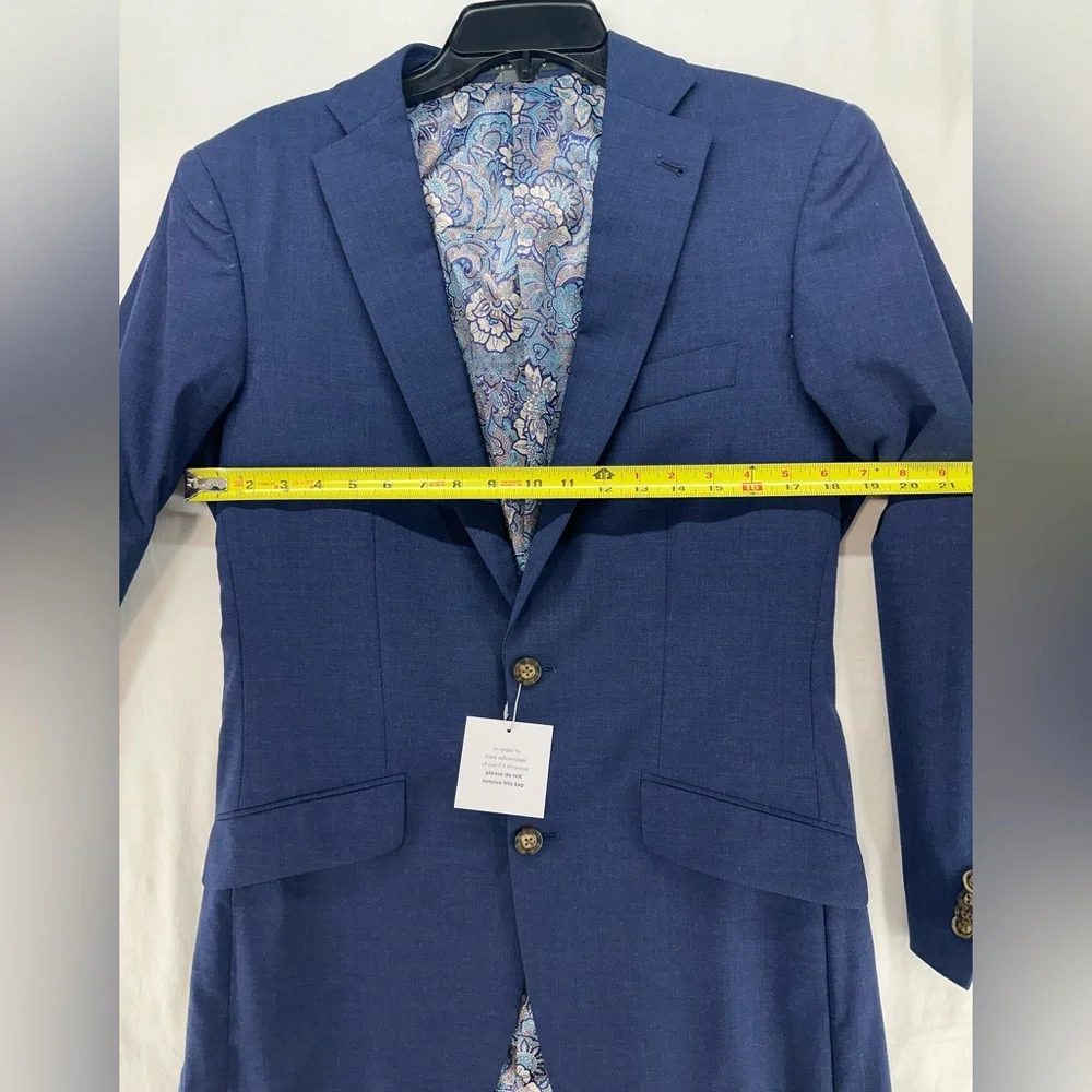 INDOCHINO Mens Solid Blue WOOL Sport Coat‎ Suit Jacket Blazer NEW NWT 36